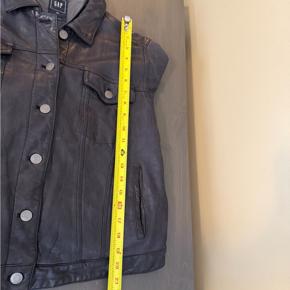 GAP Icon Leather Jacket In Indigo - Picture 9 of 10
